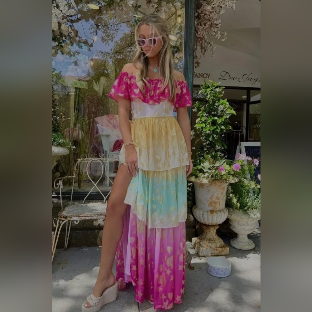 LoveShackFancy Vynne Ombre Maxi Dress